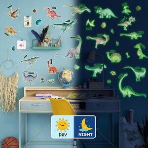 NEW Glow in The Dark Dinosaur Wall Decals, Glowing Stickers for Ceiling